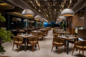 báo giá thi công trần thạch cao đơn giản phước bửu | Explore a chic and contemporary restaurant interior in Sulaymaniyah, def